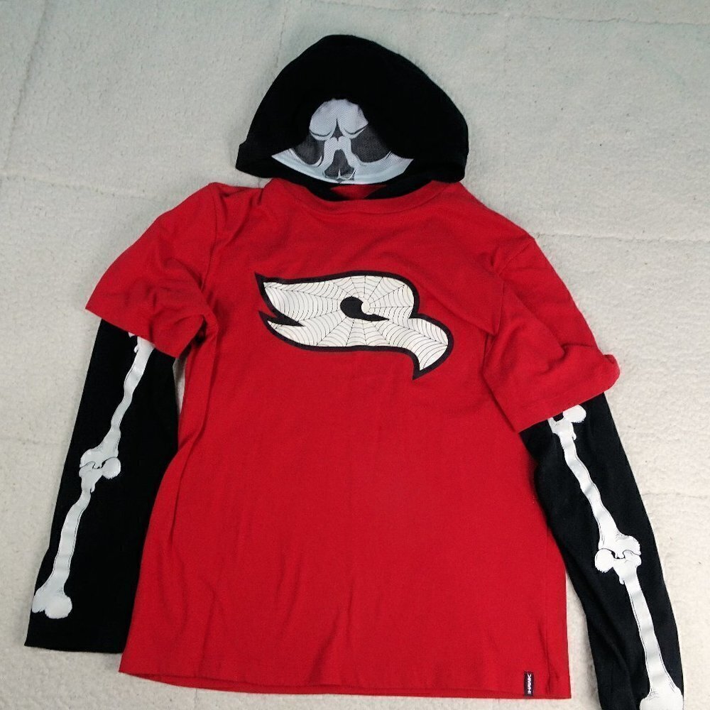 Tony Hawk Red/Black Skeleton Hoodie Youth X-Large
